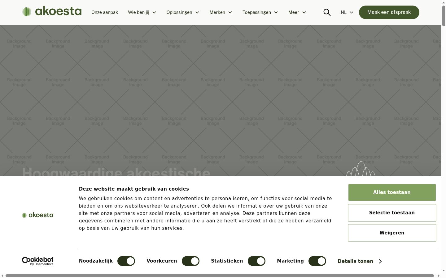 Screenshot des Einwilligungsbanners vor jeglicher Interaktion