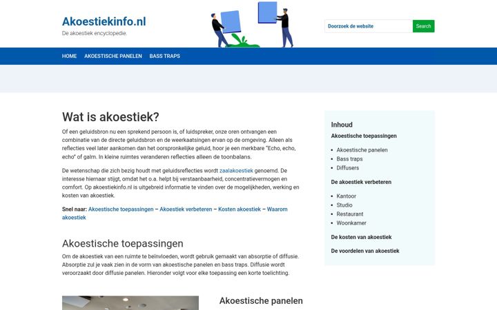 Screenshot of akoestiekinfo.nl