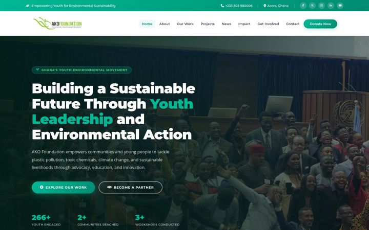 Screenshot of akofoundation.com