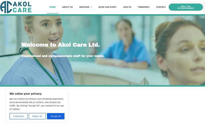 Screenshot di akolcare.co.uk