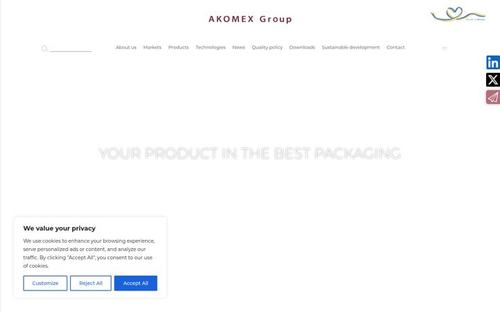 Screenshot von akomex.com