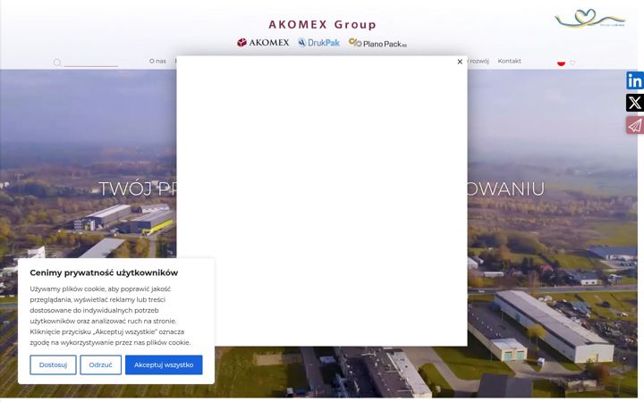 Ekrānuzņēmums no akomex.pl