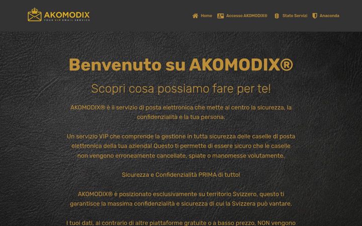 Screenshot of akomodix.swiss