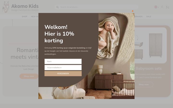 Screenshot von akomokids.com