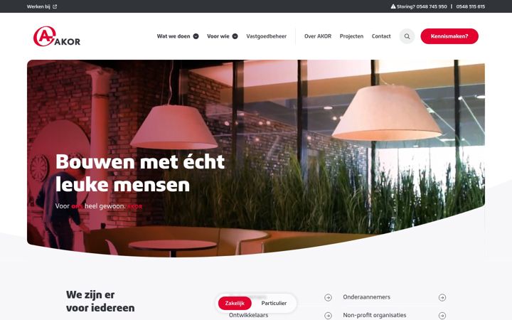 Screenshot von akor.nl