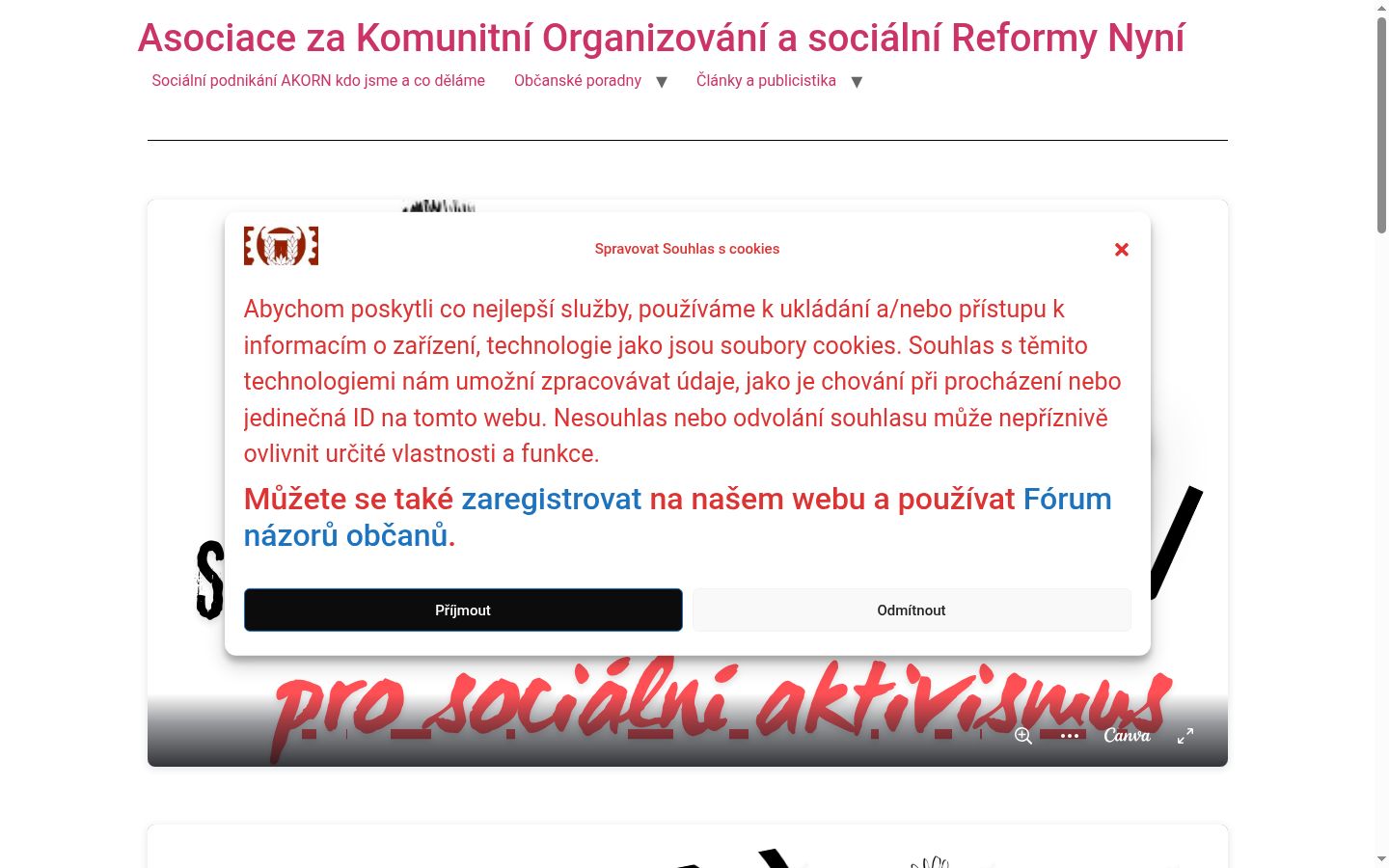 Screenshot of the consent banner shown before any interaction