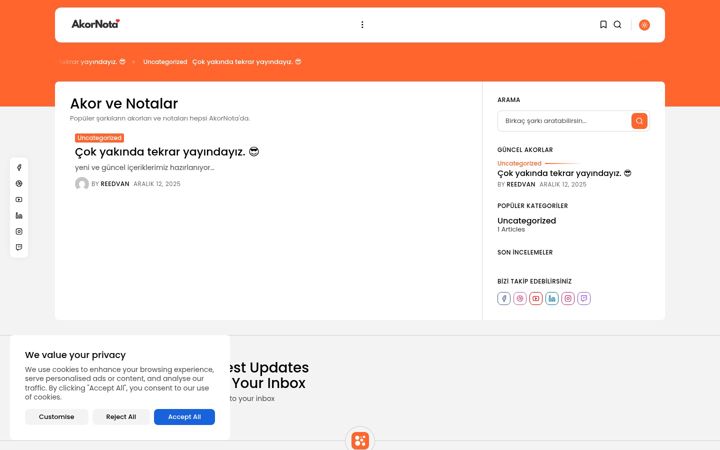 Skärmbild av akornota.com