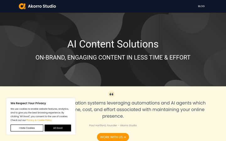 Screenshot of akorrostudio.com