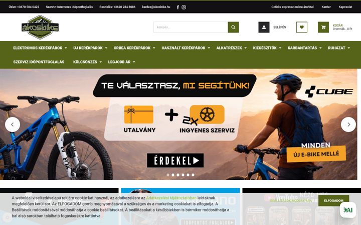 Screenshot of akosbike.hu