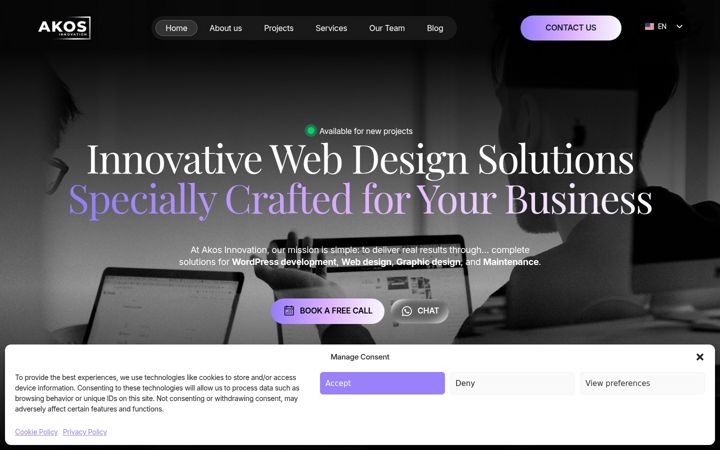 Screenshot of akosinnovation.com