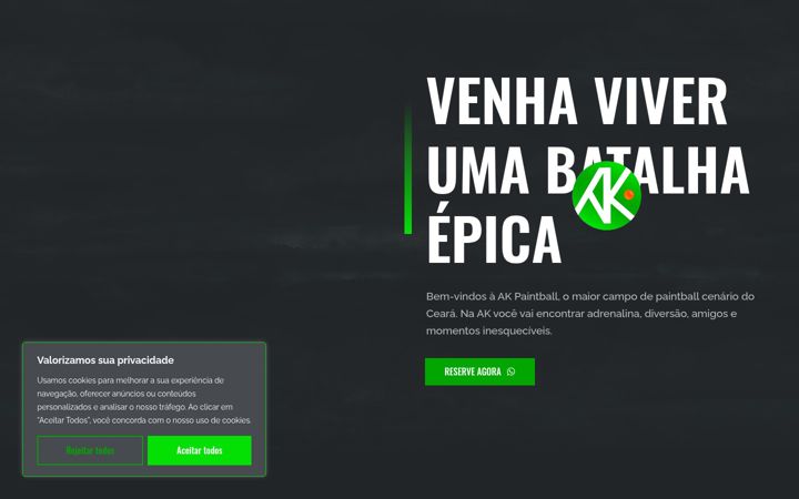 Snímek obrazovky akpaintball.com.br