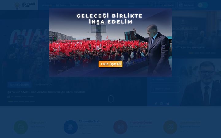 Screenshot of akpartiizmir.com.tr