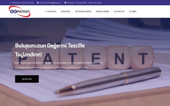 Screenshot of akpatent.com