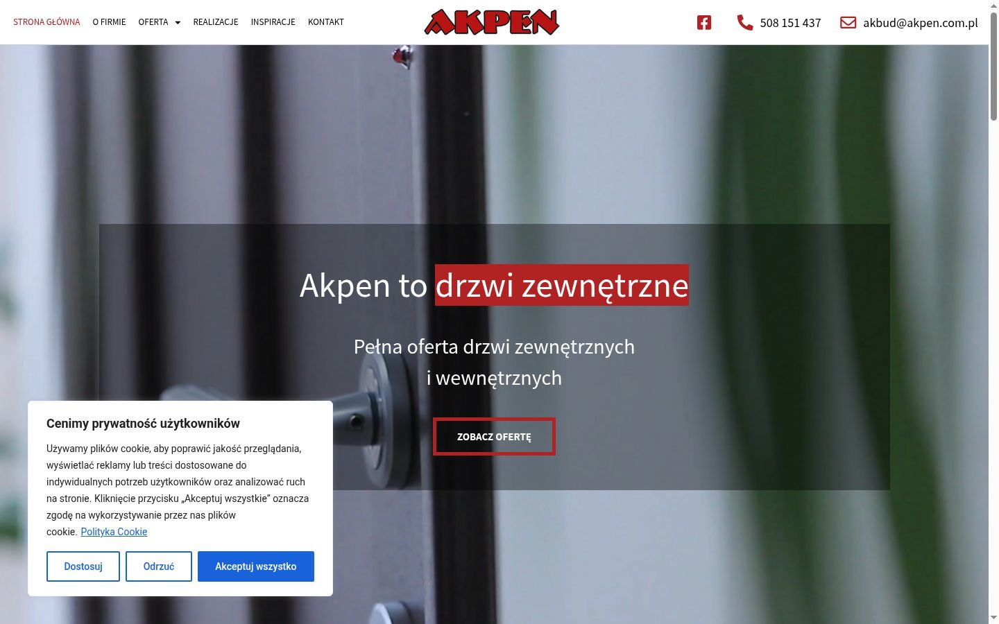 Zrzut ekranu banera zgody wyświetlanego przed jakąkolwiek interakcją