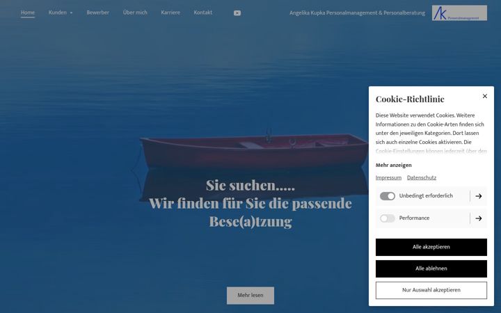 Screenshot of akpersonalmanagement-angelika-kupka-personalberatung.com