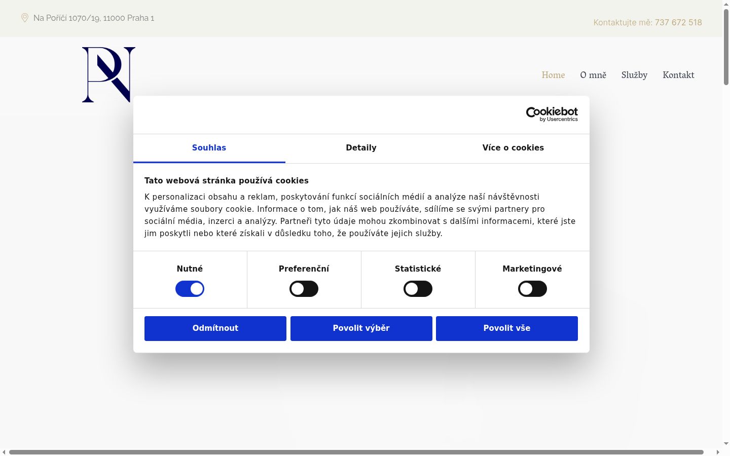 Screenshot of the consent banner shown before any interaction