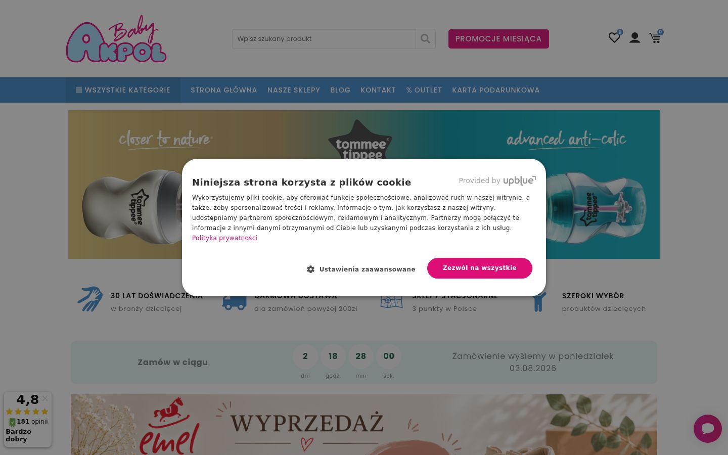 Screenshot van de toestemmingsbanner zoals getoond vóór enige interactie