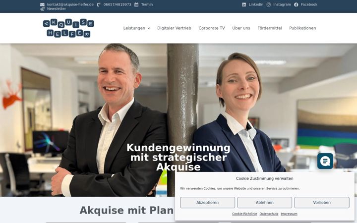 Screenshot von akquise-helfer.de