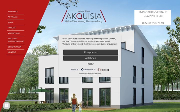 Screenshot of akquisia-immobilien.de