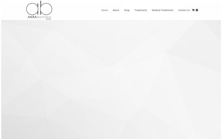 Screenshot stránky akraboutique.co.uk