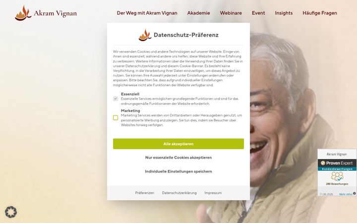 Screenshot stránky akram-vignan.de