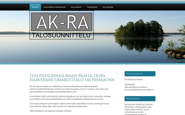 Capture d'écran de akratalosuunnittelu.fi