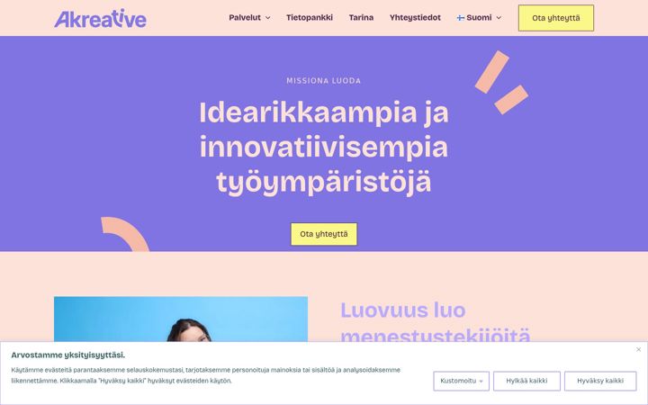 Screenshot of akreative.fi