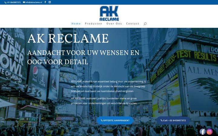 Screenshot of akreclame.nl