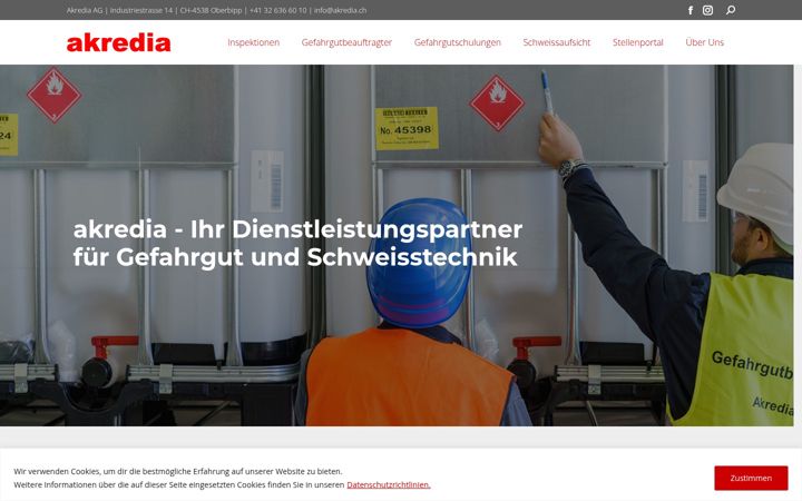 Screenshot stránky akredia.ch
