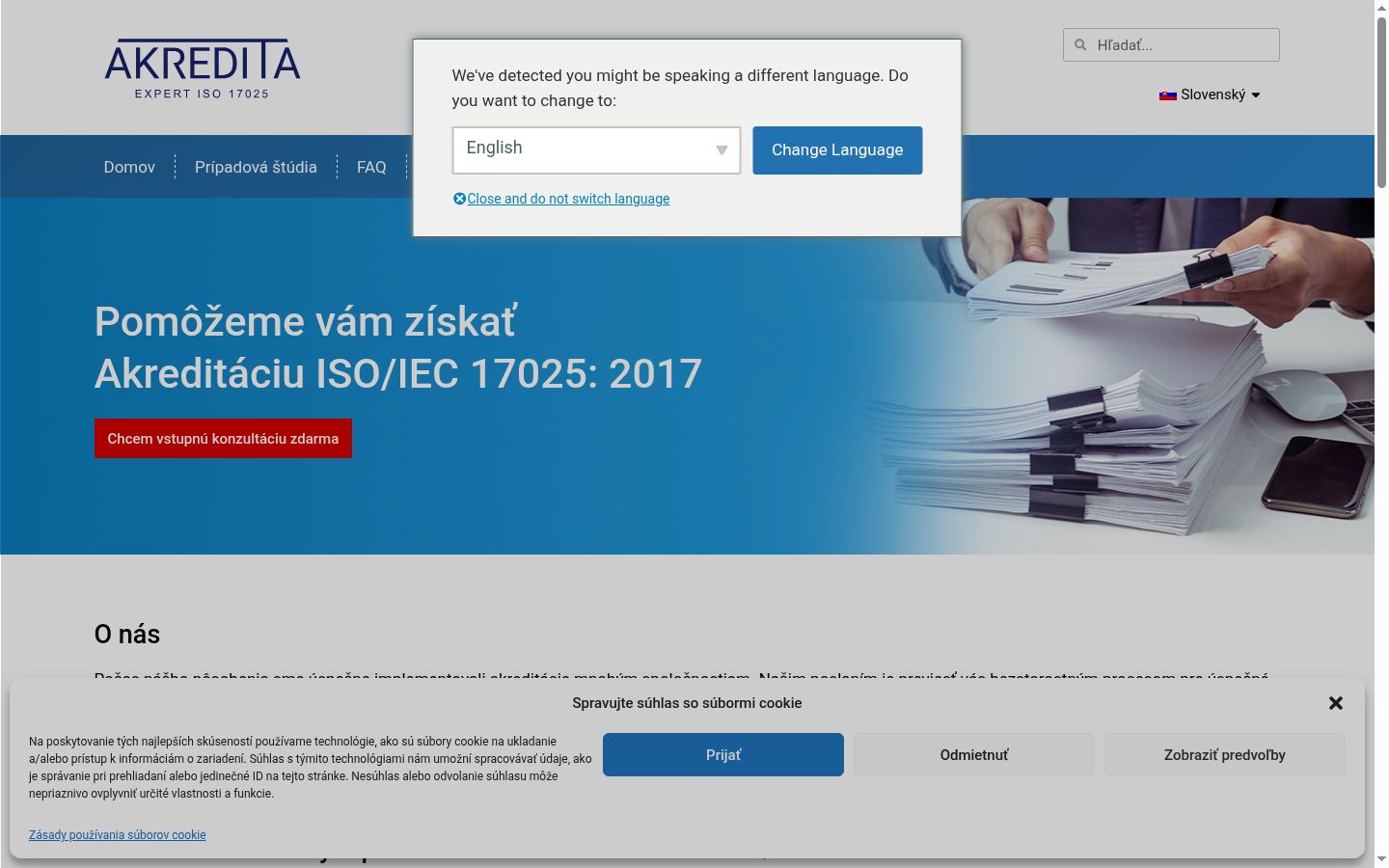 Zrzut ekranu banera zgody wyświetlanego przed jakąkolwiek interakcją