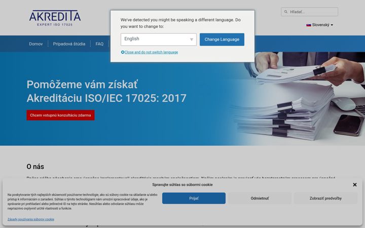 Screenshot of akredita.sk