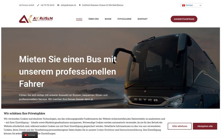Screenshot of akreisen.ch