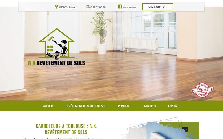 Screenshot von akrevetementdesols.fr