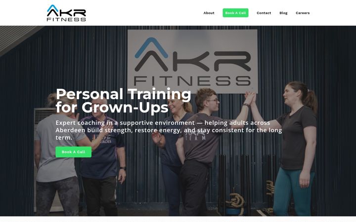 Screenshot of akrfitness.com