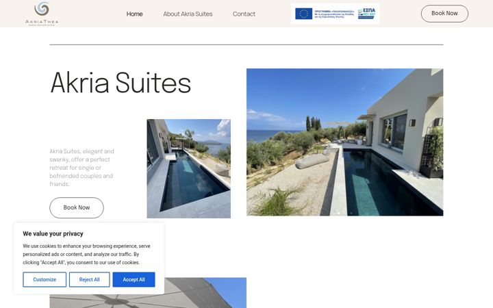 Screenshot of akriasuites.gr