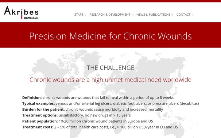 Screenshot of akribes-biomedical.com