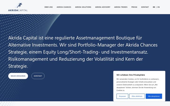Screenshot of akridacapital.com