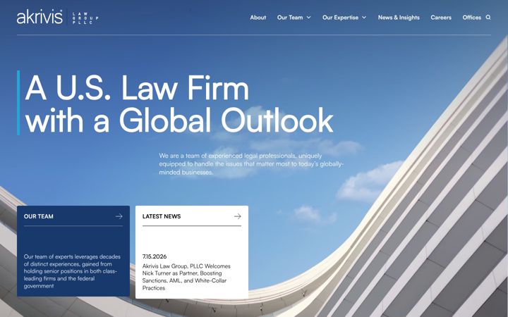 Screenshot of akrivislaw.com