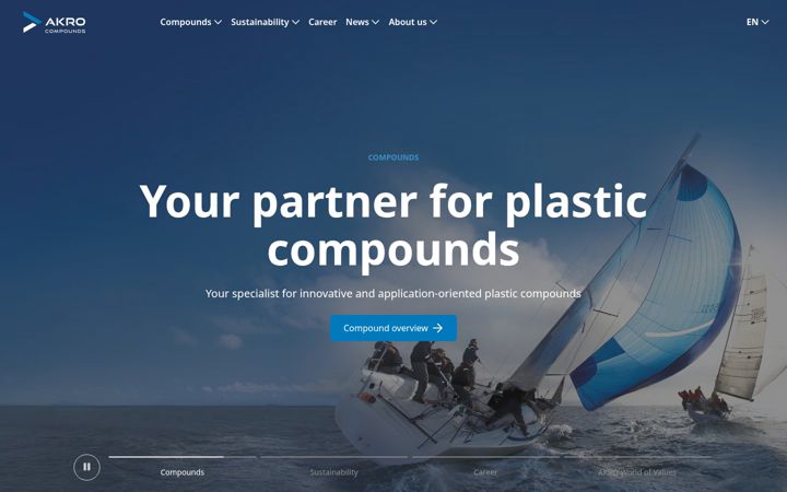 Captura de ecrã de akro-plastic.com