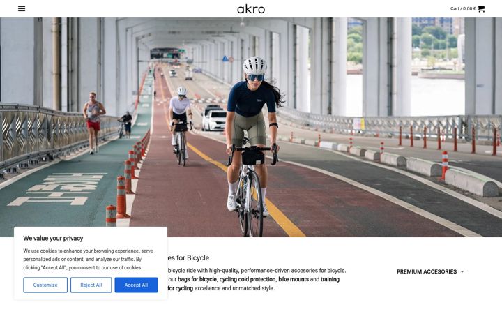 Screenshot of akro.bike