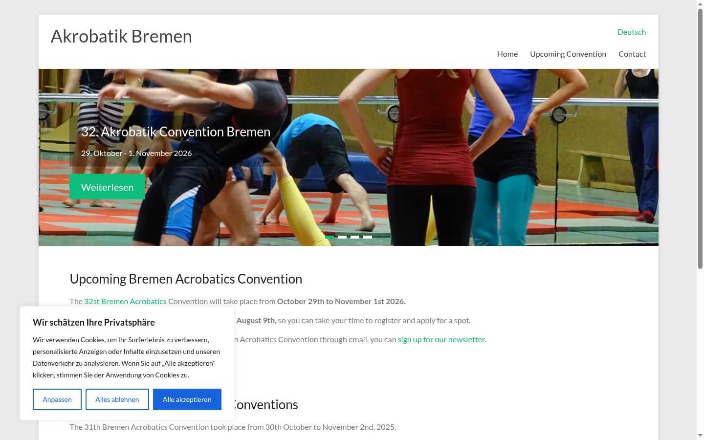 Screenshot des Einwilligungsbanners vor jeglicher Interaktion
