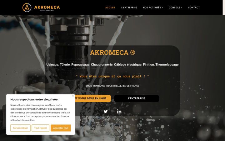 Screenshot of akromeca.fr