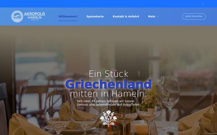 Kuvakaappaus sivustosta akropolis-hameln.de