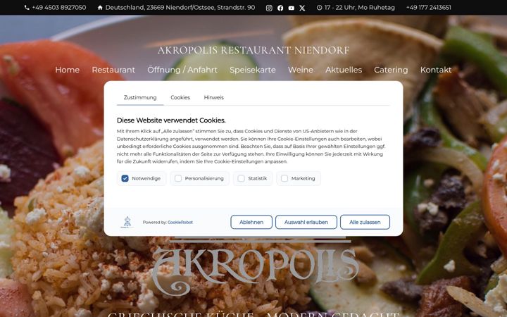 Captura de pantalla de akropolis-niendorf-ostsee.de