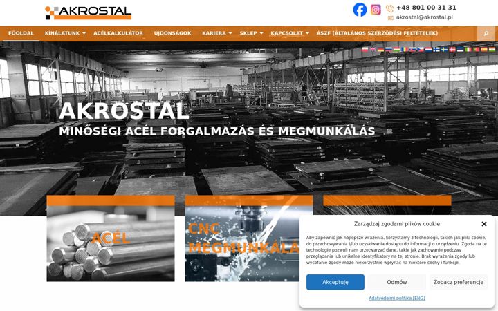 Screenshot of akrostal.hu