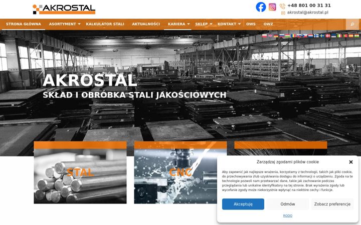 Captura de pantalla de akrostal.pl