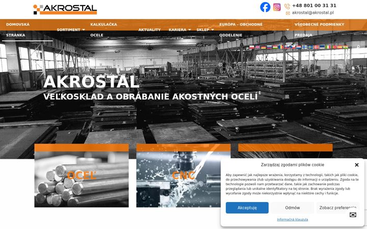 Captura de pantalla de akrostal.sk