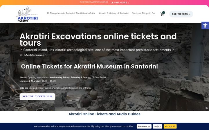 Screenshot of akrotiri-museum.com