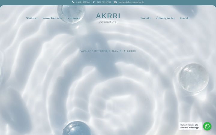 Skärmbild av akrri-cosmetics.de