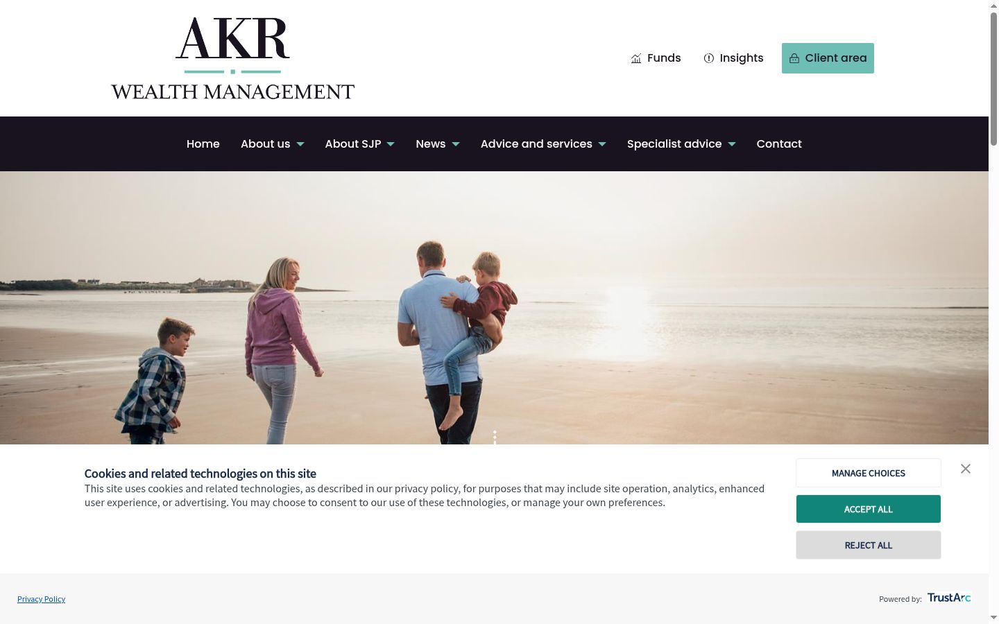 Skärmbild av samtyckesbannern som visades före någon interaktion
